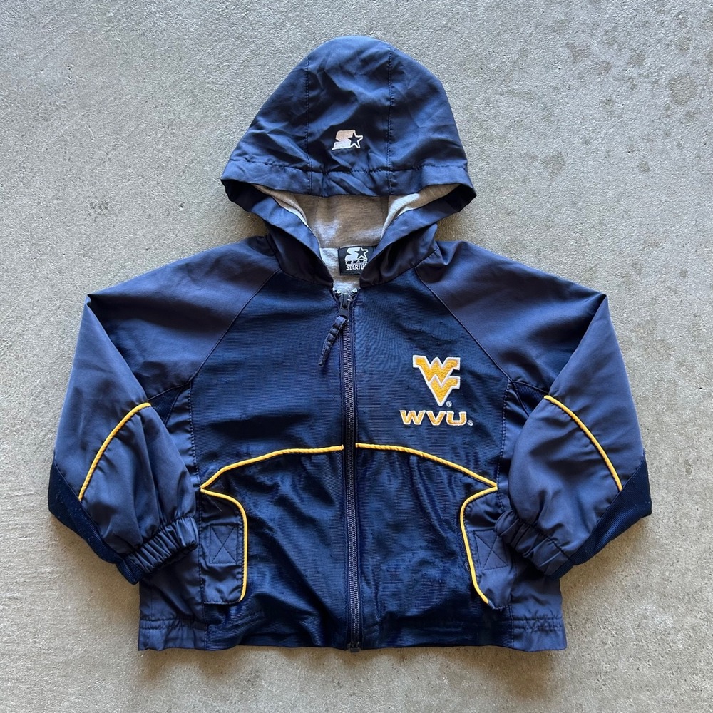 Vintage 90s Starter West Virginia University Jacket KIDS 2T Blue Mountaineers